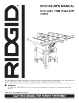 RIDGID TS3660 User manual