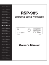 Rotel RSP-985 User manual