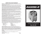 Salton JM1 User manual