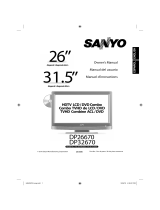 Sanyo DP26670 - 26" Diagonal LCD/DVD HDTV Combo User manual