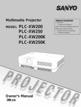 Sanyo PLC-XR301 - XGA Projector With 3000 Lumens User manual