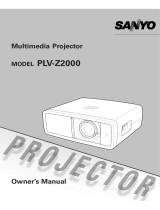 Sanyo PLV Z2000 - LCD Projector - HD 1080p Owner's manual
