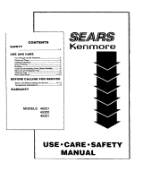 Kenmore 45321 User manual
