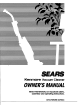 Sears Kenmore Vacuum Cleaner Owner's manual