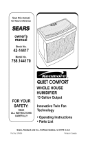 Sears QUIET COMFORT 758.14417 User manual