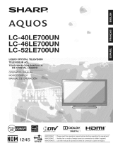 Sharp AQUOS LC-40LE700 User manual