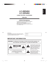 Sharp LC-26D40U User manual