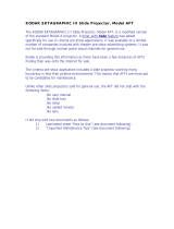 Kodak EKTAGRAPHIC III AFT User manual