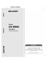Sharp UX-B800 User manual