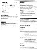 Sony BM-575 User manual