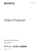 Sony VPLHW10 - BRAVIA - SXRD Projector User manual