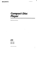 Sony CDP-361 Operating instructions