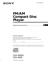 Sony CDX-4005 User manual