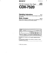 Sony CDX-7520 User manual