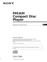 Sony CDX-C560 User manual