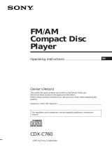 Sony CDX-C760 User manual