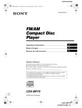 Sony CDX-MP70 User manual