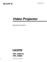 Sony Cineza VPL-HS51A User manual