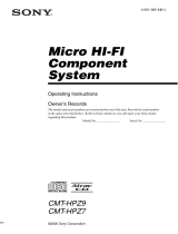 Sony CMT-HPZ9 User manual