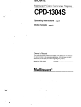 Sony CPD-1304S Operating instructions