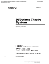Sony DAV-HDX267W - 5 Disc Dvd/cd Player Home Theater System User manual