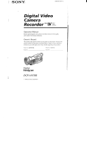 Sony DCR-VX700 User manual