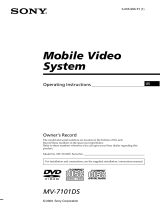Sony DreamSystem MV-7101DS User manual