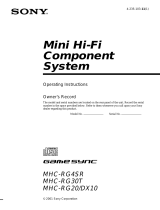 Sony MHC-RG4SR User manual