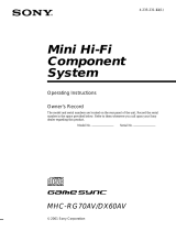Sony MHC-RG70AV User manual