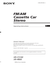 Sony fm-am cassette car stereo xr-c5100 User manual