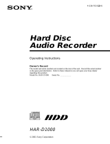 Sony HAR-D1000 User manual