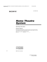 Sony HT-SF2000 User manual