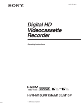 Sony HVR M15U - Professional Video Cassete recorder/player User manual