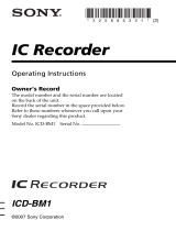 Sony ICD-BM1 User manual