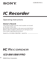 Sony ICD-BM1 User manual