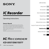 Sony ICD-SX User manual