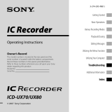Sony ICD-UX70 User manual