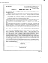 Sony ICF-CD3IPSIL Warranty