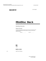 Sony MDS-S50 User manual