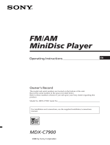 Sony MDX-62 User manual