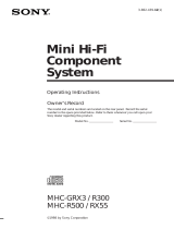 Sony MHC-GRX3/R300 User manual