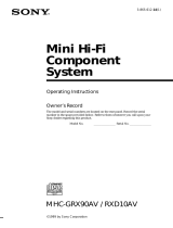 Sony MHC-RXD10AV User manual