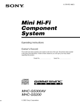 Sony MHC-GS200 User manual