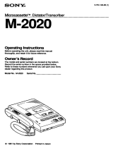 Sony MICROCASSETTE M-2020 User manual