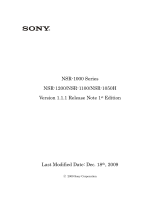 Sony NSR-1100 User manual