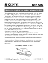 Sony XA-DC2 Important information
