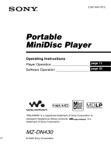 Sony MZDN430 User manual