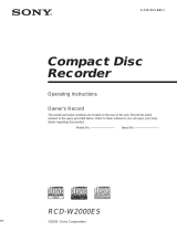 Sony RCD-W2000ES User manual