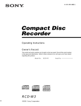 Sony RCD-W3 User manual