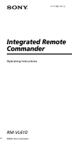 Sony RM-VL610B - Integrated Remote Commander User manual